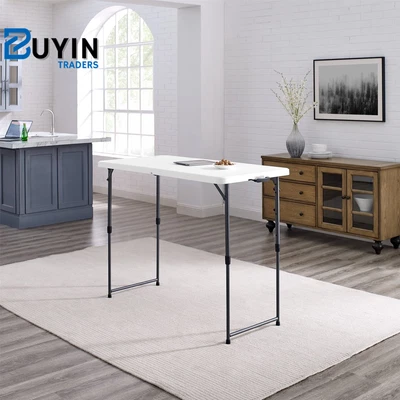 $55.38 • Buy Mainstays 4' Height Adjustable Folding Table, White Granite