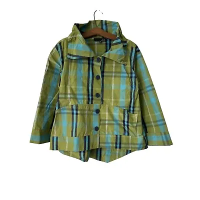 Liv By Habitat Plaid Raincoat Jacket Women S Green Polyester Outdoor Fall Active • $43.99