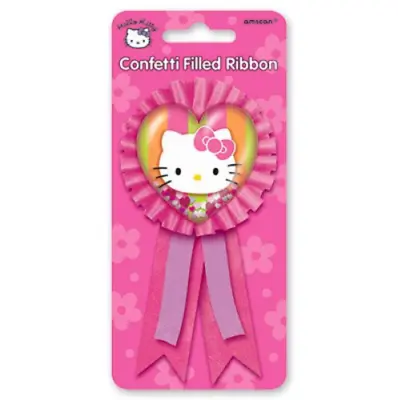 Hello Kitty Confetti Filled Award Ribbon Birthday Party Supplies Favours • $10.95