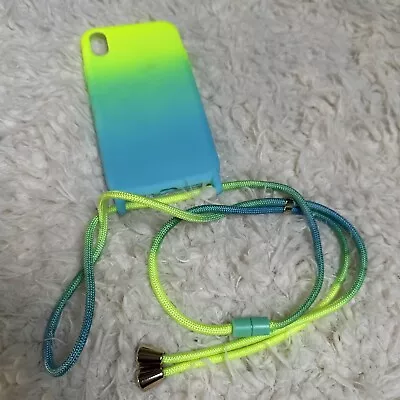 New IPhone Xr Yellow Blue Gradient Phone Case With Neck Carry Strap • £1