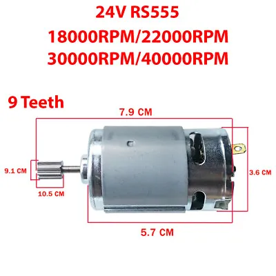 24V RS555 Motor Engine 9 Teeth For Children Electric Car • $16.99