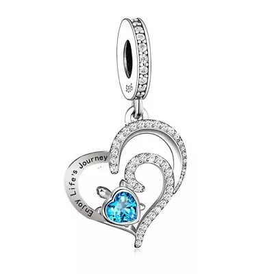 $29.99 • Buy SOLID Sterling Silver Ocean Turtle Enjoy Life's Journey Charm - YOUnique Designs