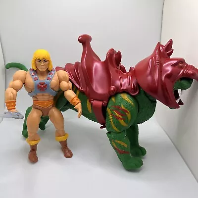 Masters Of The Universe Origins He-Man + Battle Cat  Battlefield Damaged • $18.73