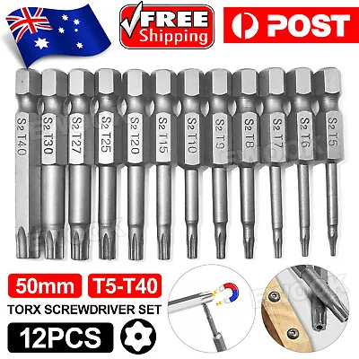 12pcs Torx Head Magnetic ScrewDriver Bit Set Hex Shank Impact Power Tamper Proof • $8.95