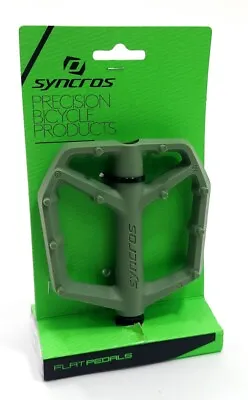 Syncros Squamish III Flat Mountain Bike Pedals Large Land Green • $49.99