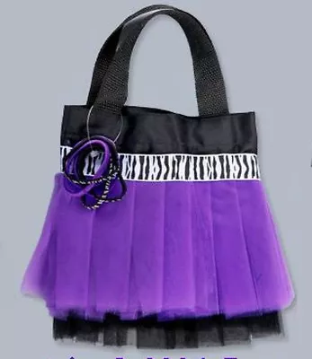 Purple Tutu Handbag/Dance Bag 36101BG With Zebra Print Trim And Hair Elastics • $9.99