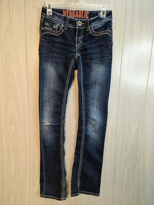 $29.95 • Buy Hydraulic Women's Lola Slim Boot 28x32 Jeans - Size 1/2 Embroidered 