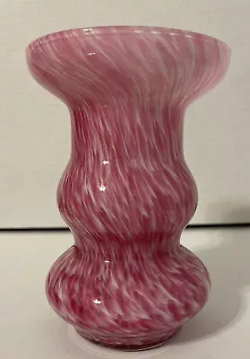 Murano Glass Pink Swirl Vase Lavorazione Art Hand Blown Art  6” Tall Vintage • $31.97