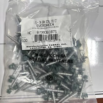 #10 HEX HEAD METAL ROOFING SCREWS POLE BARN SCREWS 1.5” Evergreen • $11.99