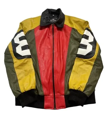 8 Ball Seinfeld Puddy Patrick Warburton Mens M Bomber Letterman Leather Jacket • $99.99