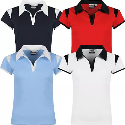 £5.99 • Buy New Womens Polo Shirts Ladies Short Sleeve Breathable Pique T Shirt Casual Top