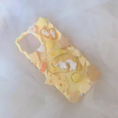 Decoden Phone Case DIY Kit Cat Sleeping On Toast Cookies Cracker Cream Charms • $23.30