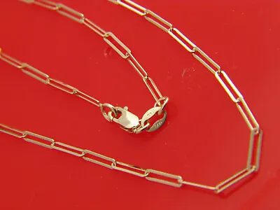 Solid 14k Gold 2mm Paperclip Chain Necklace Made In Italy Real 14kt Gold • $209.99