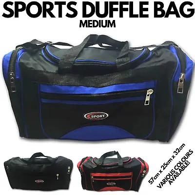 SPORTS BAG MEDIUM With Shoulder Strap Gym Duffle Travel Bags Water Resistant New • $30.80
