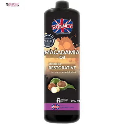 £8.99 • Buy Ronney Shampoo Macadamia Oil Restorative Therapy For Weak & Dry Hair 1l/szampon
