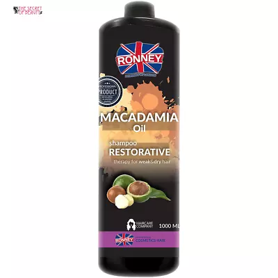 £8.99 • Buy Ronney Shampoo Macadamia Oil Restorative Therapy For Weak & Dry Hair 1l/szampon