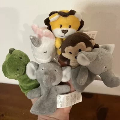 6 Finger Puppets Carters Baby’s First Puppets Soft And Cuddly Lot Of 6 • $18