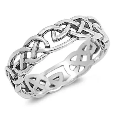 Sterling Silver Woman's Men's Celtic Knot Infinity Ring Fashion Band Sizes 4-13 • $14.69