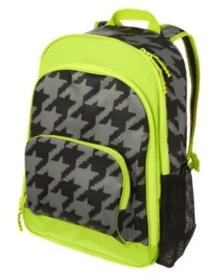 Gymboree Lime N Gray Houndstooth Backpack  Nwt • $10