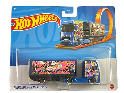 Hot Wheels 2022 HW Track Stars Blue Mercedes-Benz Actros Hauler • $7.16