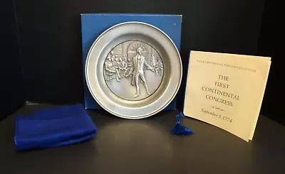 Bicentennial Pewter Collection The First Continental Congress Plate - 9/5/1774 • $19.99