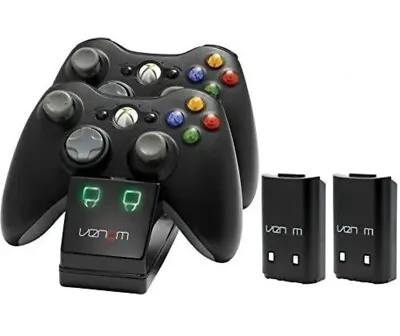 Venom Xbox 360 Twin Charging Dock With 2 Rechargeable Battery Packs - VS2891 • £21.99