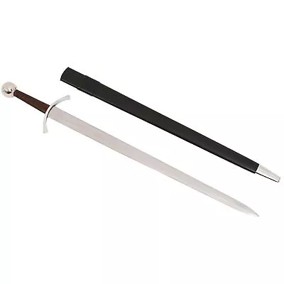 Medieval Arming Sword Carbon Steel Blade SCA Knight One Handed Leather Scabbard • $79.95