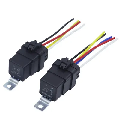 DC 12V 24V 4/5Pin Automobile Relay Waterproof Integrated Wired Auto Relay Holder • $5.96