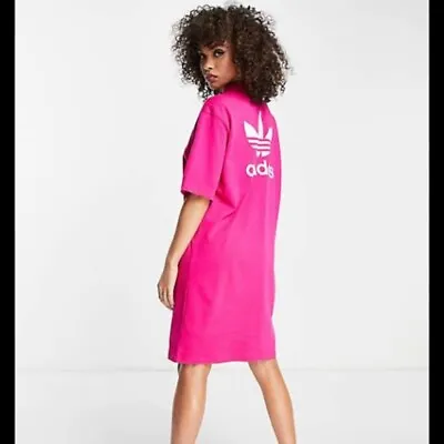$60 • Buy Adidas Originals T-Shirt Dress Pink SMALL