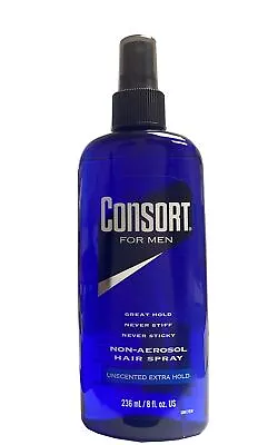 Consort Hair Spray For Men Extra Hold Unscented Non-Aerosol - 8 OzPack Of 4 • $34.87