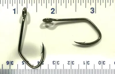 100 Matzuo 150010 Black Chrome Sickle Siwash Open Eye Fish Hooks Size 2/0 • $18.99