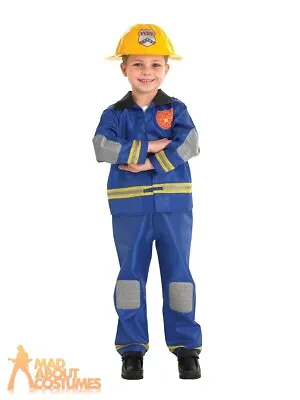 £11.99 • Buy Kids Firefighter Costume Fireman Sam Boys Book Week Day Fancy Dress Outfit