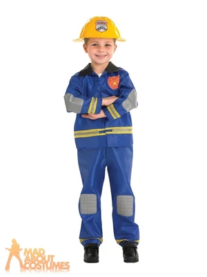 £11.99 • Buy Kids Firefighter Costume Fireman Sam Boys Book Week Day Fancy Dress Outfit