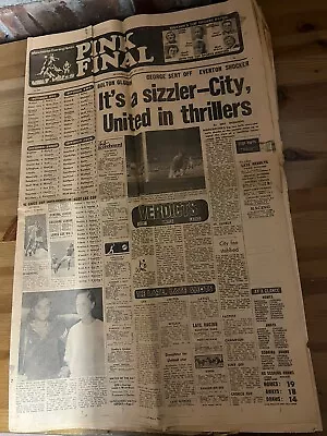 1976/77 Football Pink Newspaper Div One  Manchester United Man Utd V Birmingham • £4.99