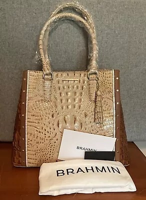 £304.78 • Buy Brahmin Joan Tote -  Tri-color -  Champagne Koubba Melbourne Leather  - Nwt-htf