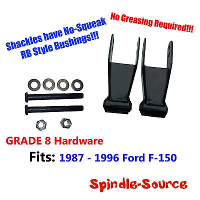 1  2  Rear Lowering Drop Shackles GRADE 8 Kit RB Bushings FOR 87 - 96 Ford F150 • $37.37