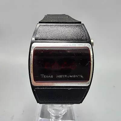 VTG Texas Instruments Watch Men Red LED Series 500 Black Tone 32mm PARTS • $24.99