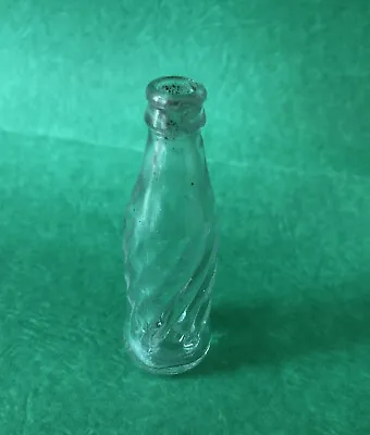 Vtg Pepsi Cola 2.5  Mini Miniature Soda Pop Clear Swirl Glass Bottle No Cap • $5.99