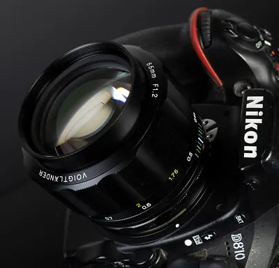 Only Chipped AIS F1.2 ! VOIGTLANDER NOKTON 55mm F1.2 SL II S Nikon Lens W HOOD • $718