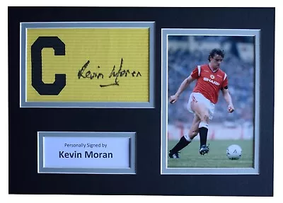 Kevin Moran Signed Captains Armband A4 Photo Display Man Utd Football AFTAL COA • £34.99