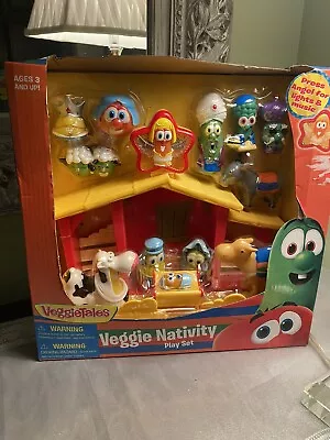 Big Idea Veggie Tales Veggie Nativity Christmas Play Set - Musical Angel • $59.99