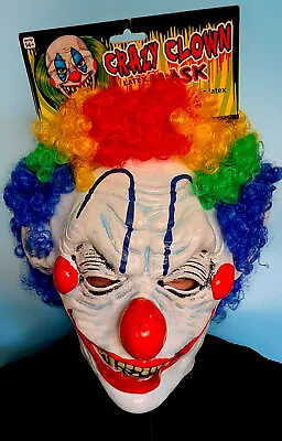 $13 • Buy New With Tag: Halloween Latex Crazy Clown Mask ~ Sinister Creepy Evil Scary HTF