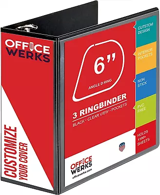 3 Ring Binder 6 Inch Capacity D Ring Binders 8.5  X 11  Presentation Folder Vi • $46.99