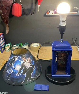 $17.99 • Buy 2009 Doctor Who Tardis Table Lamp With Shade Light & Sound Blue Phone Booth