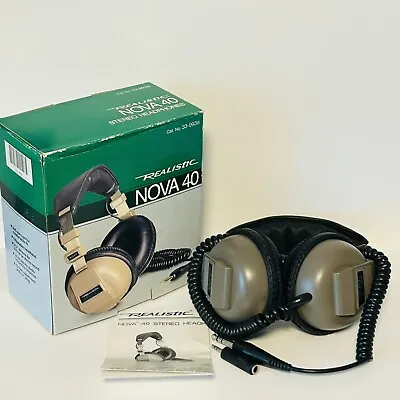 Realistic NOVA 40 Stereo Headphones Retro Vintage Full Size Tested • $27.99