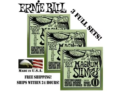 **3 Sets! Ernie Ball Magnum Slinky 12-56 Electric Guitar Strings 2618** • $17.98