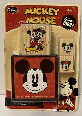 Disney Mickey Mouse 4 Pc Rubber Ink Stamp Set By Innovative Designs New • $8.95