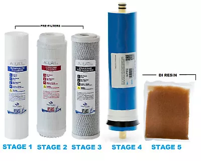 £72.95 • Buy Aquati Reverse Osmosis RO DI XL 200GPD 5 Stage System Water Filter Replacement