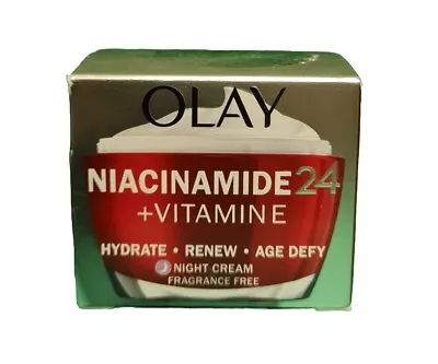 Olay - Niacinamide 24 + Vitamin E - Night Cream - Fragrance Free - 50ml ✅️ • £11.49