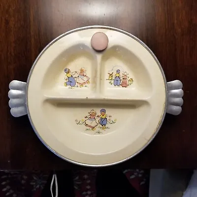 VTG Excello Divided Porcelain Food Warming Dish For Baby Hansel & Gretel USA • £12.82